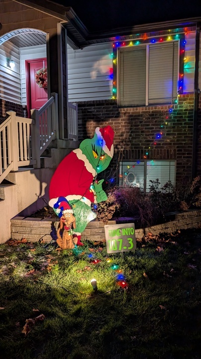 The Grinch decoration in action